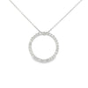 Pendentif Cercle Ouvert Connectant en Or Blanc 14K avec Diamant Rond