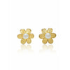 Boucles d'oreilles en perles et en or massif 14 carats en forme de fleur