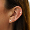2mm Diamond in 14K Gold Flat Back Stud Earring