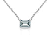 Collier solitaire en diamant lab-grown taille émeraude de 3 carats en or 14K