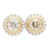 3.10 Carat Fancy Brown Diamond Bezel and Halo Stud Earrings 18K Gold