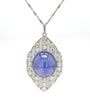 45 Carat Star Sapphire Ceylon No Heat Blue Art Deco Pendant