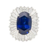 7.7 Carat No-Heat Blue Sapphire and Diamond Ring Convertible to Pendant