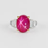 8.76 Carat Burma No Heat Star Ruby and Diamond Platinum Ring
