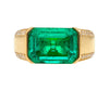 AGL Cert 5.21 Carat Colombian Emerald East-West 18K Gold Unisex Ring