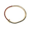 Bracelet en Diamant, Rubis et Saphir | Bracelet de Tennis en Gemmes Rouge, Blanc et Bleu