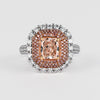 GIA Certified 2.69ct Fancy Orangy Pink Diamond Halo Ring