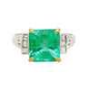GIA Certified 2.91 Carat Colombian Emerald & Diamond Platinum Ring