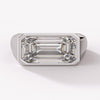 GIA Certified 5.36 Carat Emerald Cut Diamond East West Bezel Unisex Ring