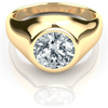 Bague Solitaire pour Homme avec Diamant Rond de Laboratoire de 2,5-3 Carats Certifié IGI, Sertie Clos en Or Massif 14K