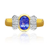 Bague nœud papillon en or massif 14k avec tanzanite violette taille ovale
