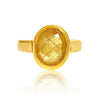 Anciens Bague de Fiançailles en Saphir Jaune Naturel en Or Massif 22k