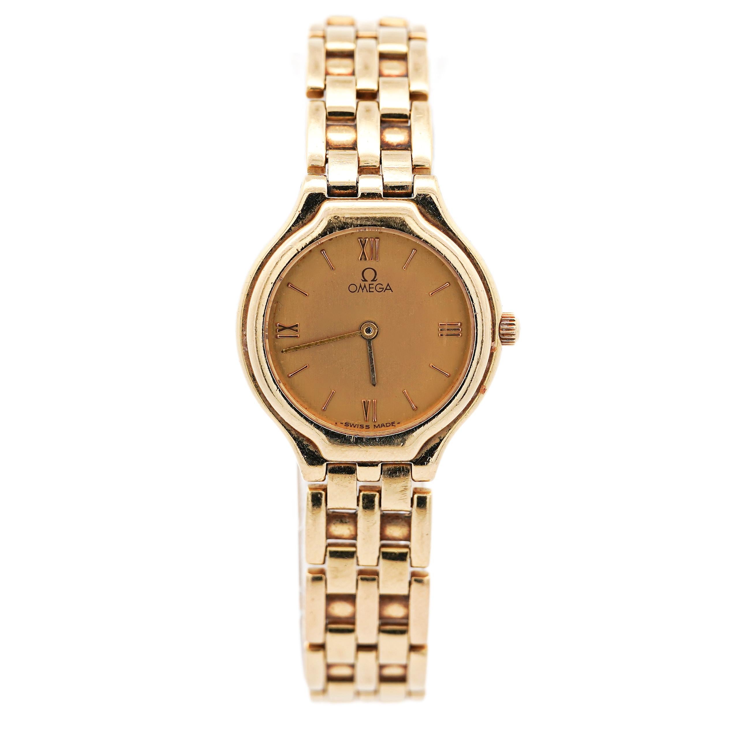 Vintage Omega Deville 18K Gold Classic Watch in Box & Papers
