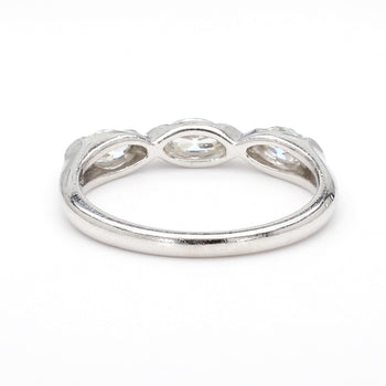 0.30 Carat Marquise Cut Diamond in Platinum Three Stone Wedding Band Ring – Assay Jewelers