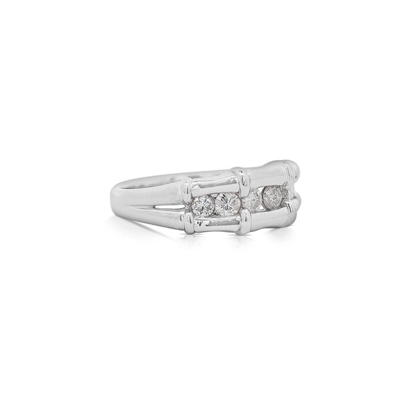 0.5 Carat Round Diamond Bamboo Style Platinum Channel Set Band Ring
