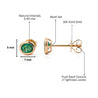 0.50 Carat Oval Emerald Bezel Set 18K Gold Stud Earrings