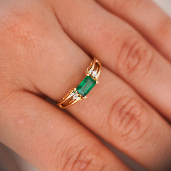 0.65 Carat Emerald 14K Gold Two Row Open Gap Band Ring – Assay Jewelers