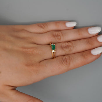 0.65 Carat Emerald 14K Gold Two Row Open Gap Band Ring – Assay Jewelers