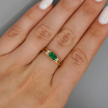 0.65 Carat Emerald 14K Gold Two Row Open Gap Band Ring – Assay Jewelers