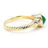0.70 Carat Cabochon Emerald Bezel Set 14K Gold Ring