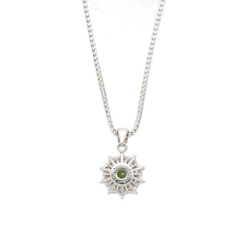 0.76 CTTW Green Diamond Floating Platinum Pendant 18k Gold Wheat Chain Necklace – Assay Jewelers