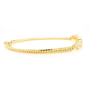 0.88 Carat Diamond in 18K Gold Twisted Rope Chain Floral Bracelet – Assay Jewelers