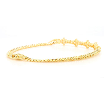 0.88 Carat Diamond in 18K Gold Twisted Rope Chain Floral Bracelet – Assay Jewelers