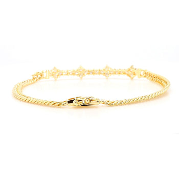 0.88 Carat Diamond in 18K Gold Twisted Rope Chain Floral Bracelet – Assay Jewelers