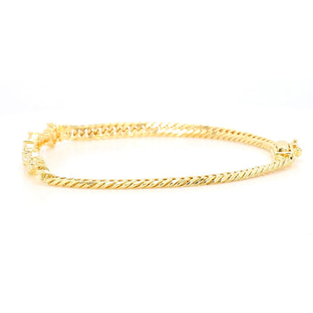 0.88 Carat Diamond in 18K Gold Twisted Rope Chain Floral Bracelet – Assay Jewelers