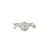 0.91 Carat Natural Diamond 10K White Gold Twisted Shank Ring