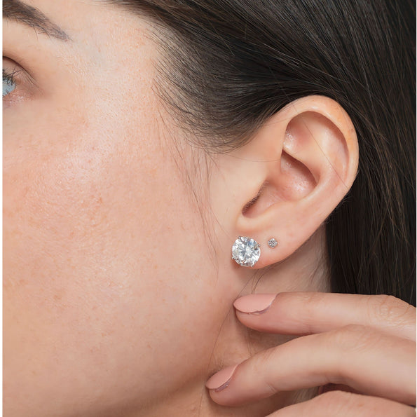 1-6 carat Martini 3-Prong Lab Grown Diamond Stud Earrings