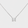 Collier Pendentif Solitaire en diamant de laboratoire taille Coussin de 1,21 carat, or blanc 14K, chaîne de 40 cm
