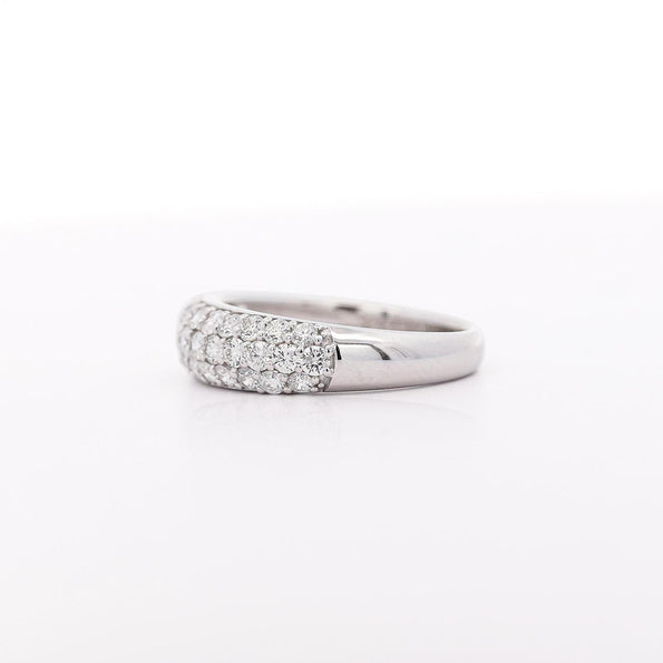 1 Carat Pave Diamond Dome Platinum Band Ring
