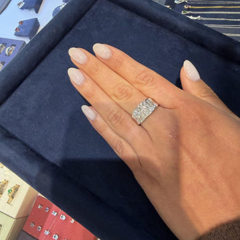 1 Carat Round & Baguette Diamond Channel Set Platinum 3 Row Band Ring – Assay Jewelers