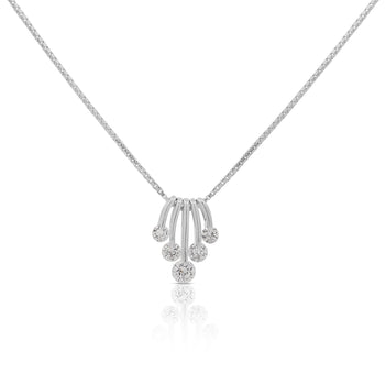 1 Carat Round Cut Diamond 5 Stone Platinum Dancing Pendant Necklace – Assay Jewelers