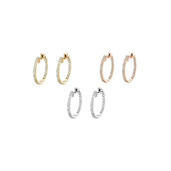1 Carat TW Diamond Eternity Inside Out 18mm Hoop Earrings