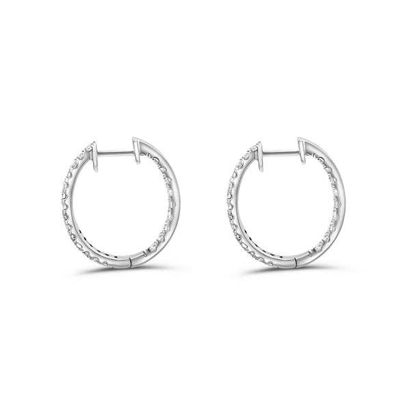 1 Carat TW Diamond Eternity Inside Out 18mm Hoop Earrings