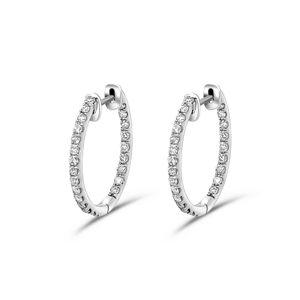1 Carat TW Diamond Eternity Inside Out 18mm Hoop Earrings