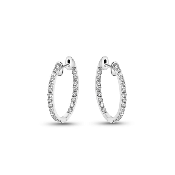 1 Carat TW Diamond Eternity Inside Out 18mm Hoop Earrings