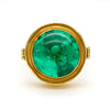 10 carat Colombian Emerald AGL Certified Egyptian Revival 14K Gold Ring