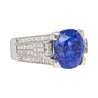 10.36 Carat No Heat Sri Lanka Oval Blue Sapphire and Diamond Ring