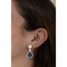 10.38 Carat Blue Sapphire and Diamond 18K White Gold Drop Earrings