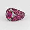 11 Carat Oval Cut Burma Pink Ruby & Diamond Cluster Dome Ring