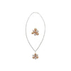 Parure de bijoux motif fleur en or rose et or blanc 18K avec pendentif collier et bague en diamants roses et blancs de 11,9 carats