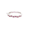 12 Carat Channel Set Art Deco Style Ruby & Diamond Bracelet in 18k White Gold