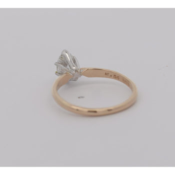 Bague solitaire en diamant marquise bicolore en or 14K, 1/2 carat – Assay Jewelers