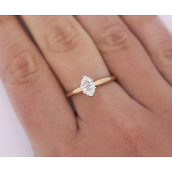 Solitaire en diamant marquise 1/2 carat, bicolore en or 14K Bague – Assay Jewelers