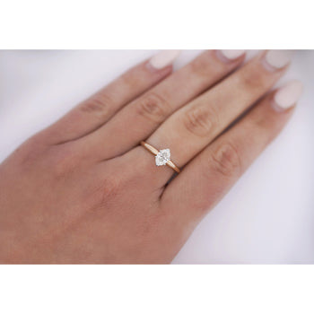 Bague solitaire diamant marquise 1/2 carat en or 14K bicolore – Assay Jewelers