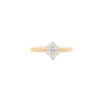 Bague solitaire diamants marquise 1/2 carat en or 14K bicolore – Assay Jewelers