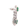 12 Carat Natural Oval Emerald & Rose-Cut Diamond Drop Earrings in 18K White Gold